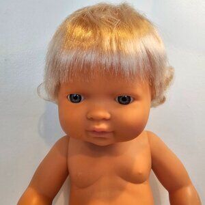 Miniland 15'' Anatomically Correct Caucasian Girl Baby Doll (nude, blue eyes)